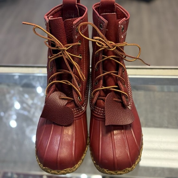 Rare Women's L.L. Bean Limited Edition 8" Heart Red Duck Boots Size 8 - Picture 3 of 10